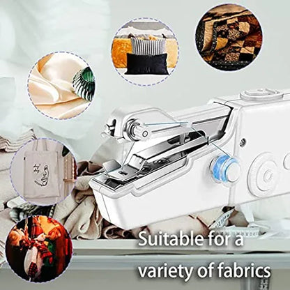 Stitch Handheld Cordless Portable White Sewing Machine