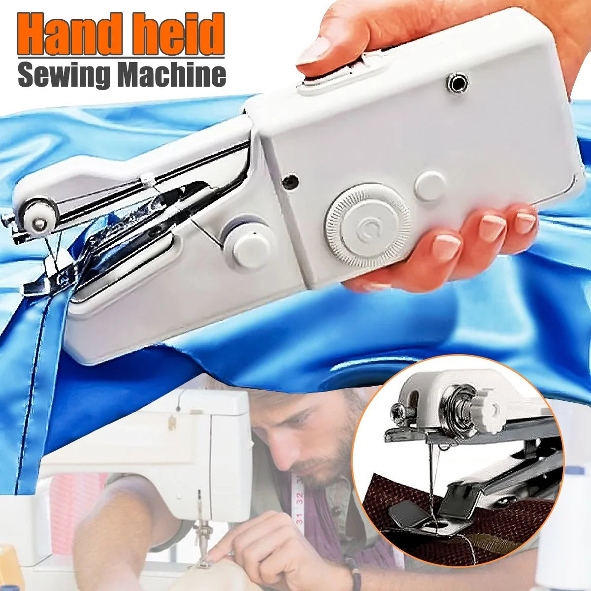 Stitch Handheld Cordless Portable White Sewing Machine